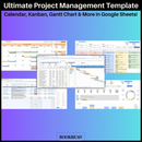 Project Management Template with Calendar, Kanban Board and Timeline Gantt Chart in Google Sheets | Team To-Do Task Tracker Spreadsheet